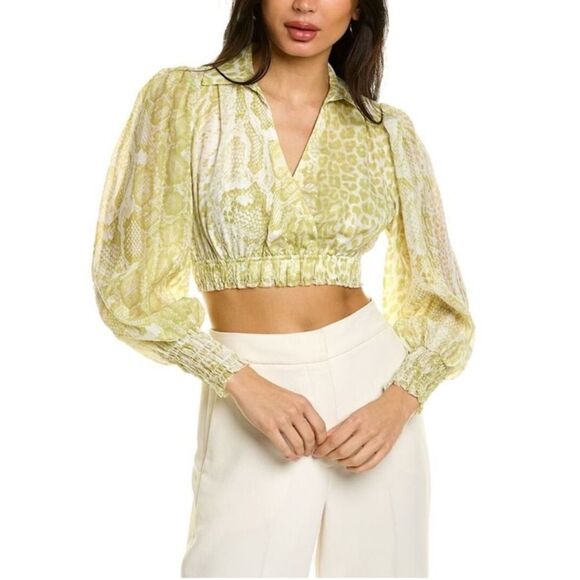 NWT All Saints Clara Noche Snake Print Top size US4 - Picture 1 of 8